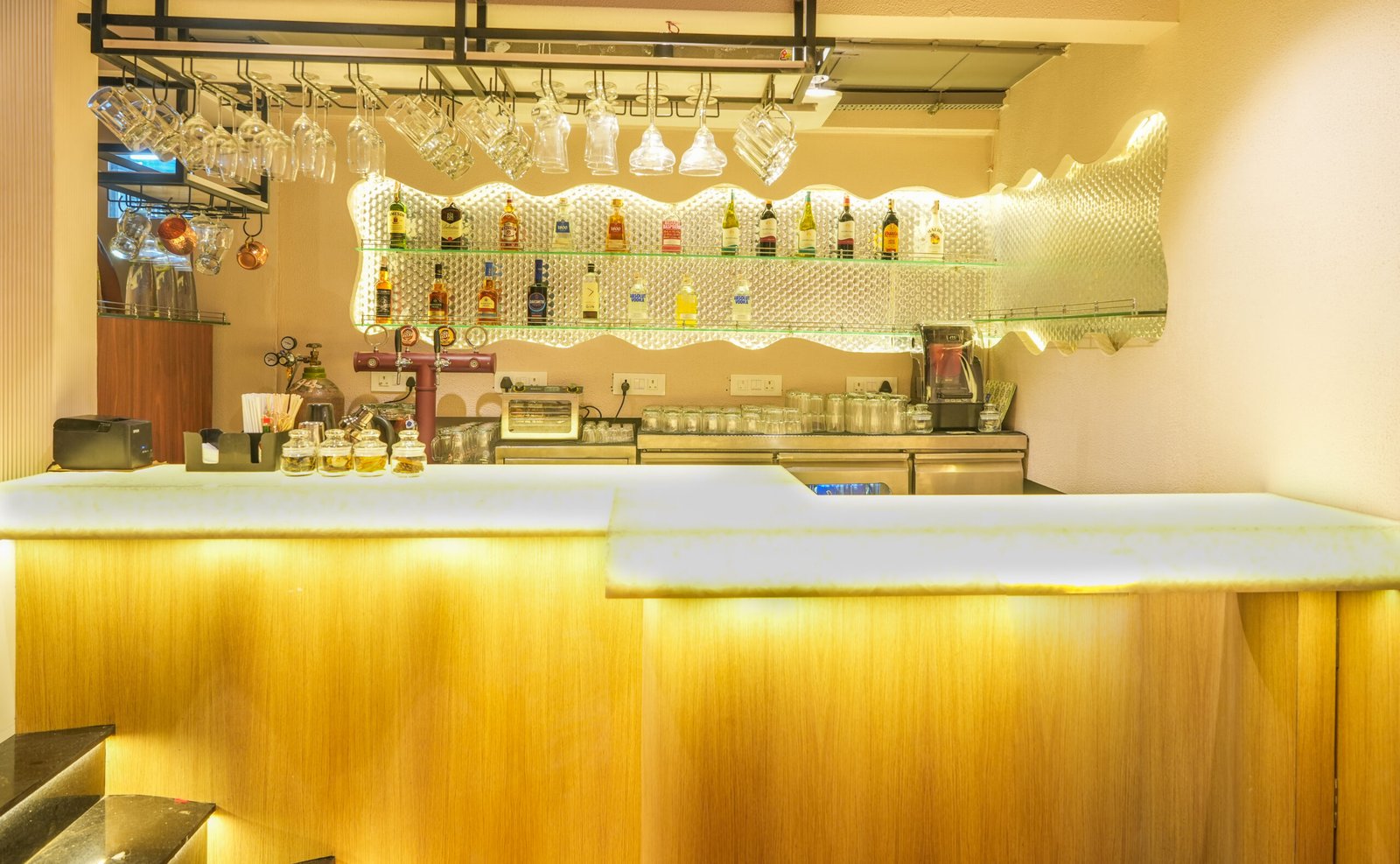 The illuminated bar at IVŌAK